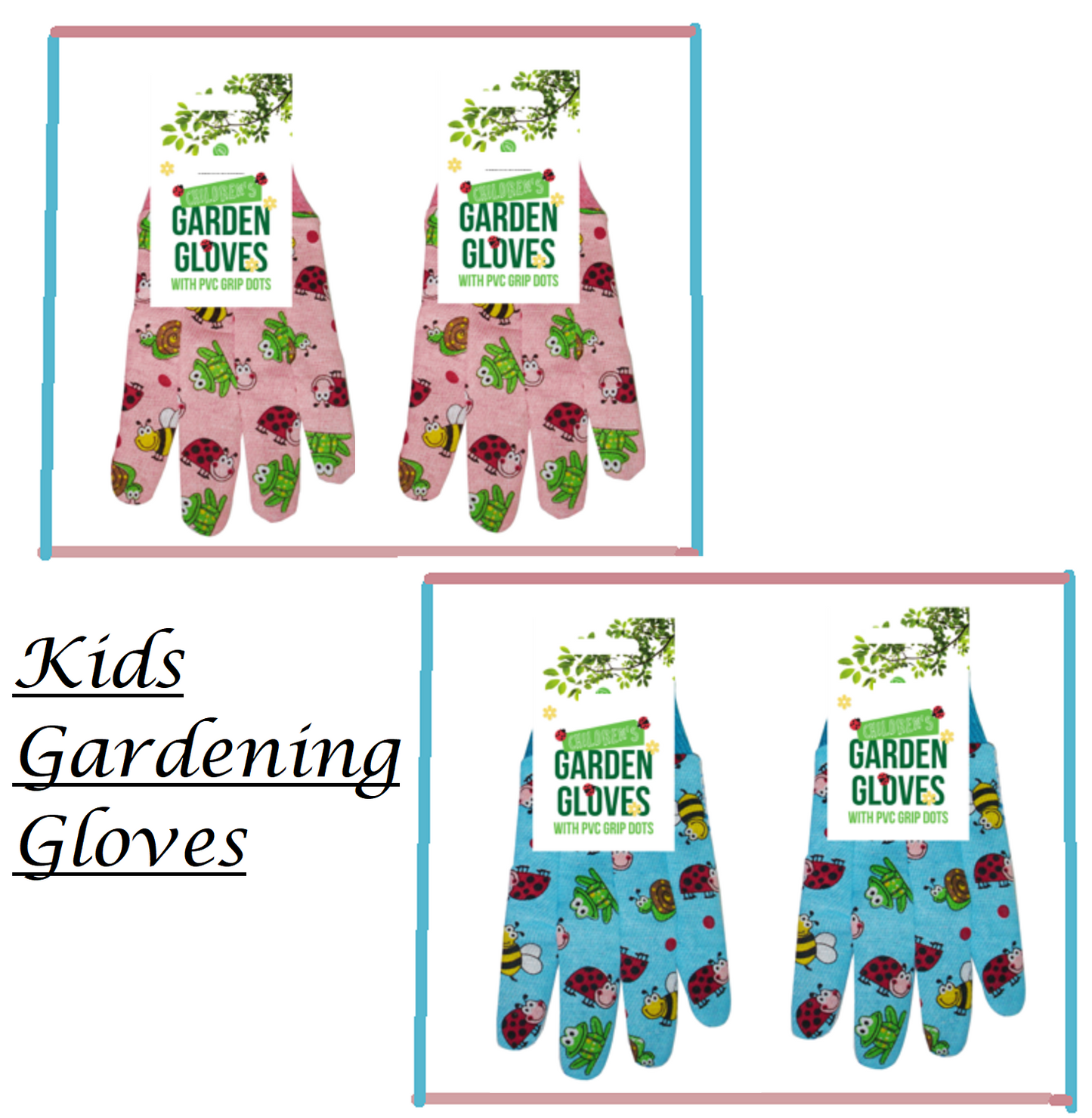 Gardening Non Slip Gloves PVC Dots Children's Kids Boys & Girls Outdoor Activity - DIVCHI