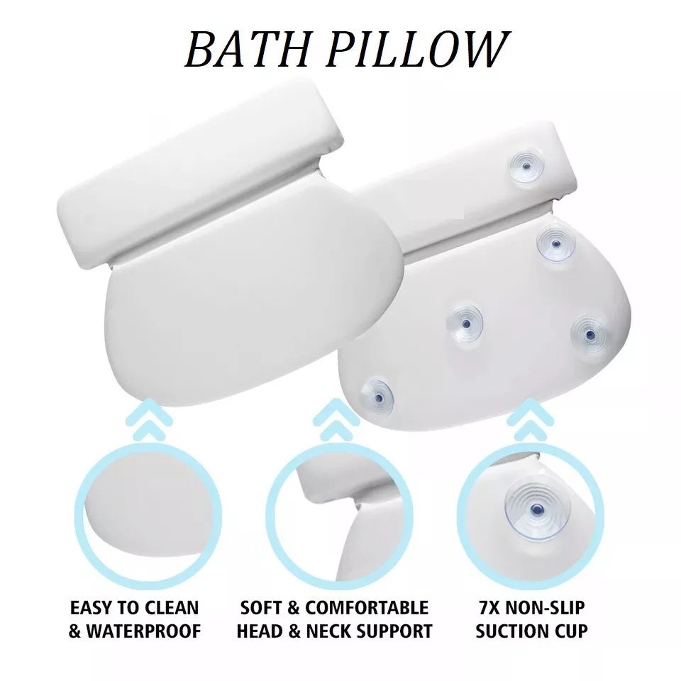 Bath Pillows For Head And Neck Suction Cups | Non-Slip Premium Bath Cushion Ergonomic Bathing Accessories - DIVCHI