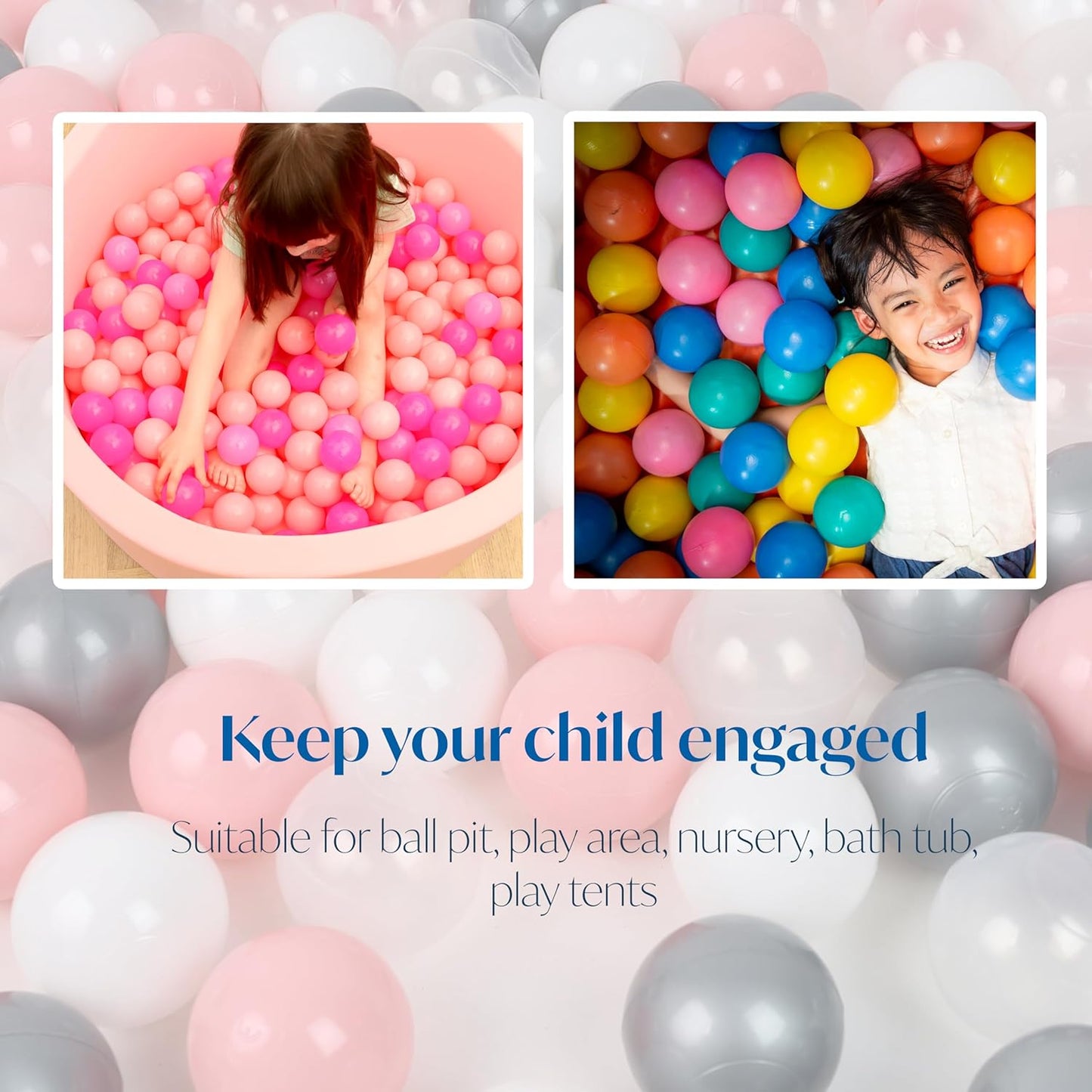 SOFT PLAY BALLS | FOAM BALLS PIT | PEN POOL BATH PLAY ROOM | BEST XMAS GIFT - DIVCHI