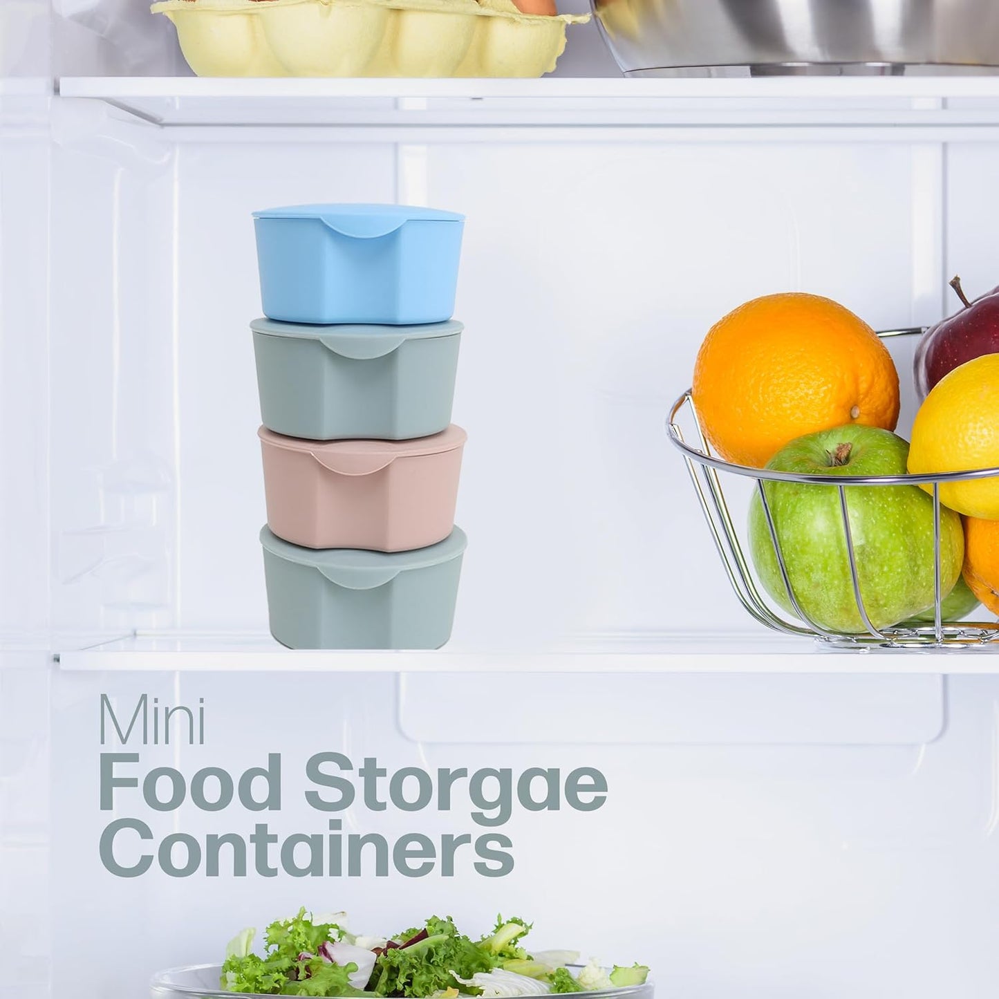Mini Food Storage Containers – Set of 4 Small Airtight Containers with Lids for Snacks Fruits Salad Baby Food & Travel - DIVCHI