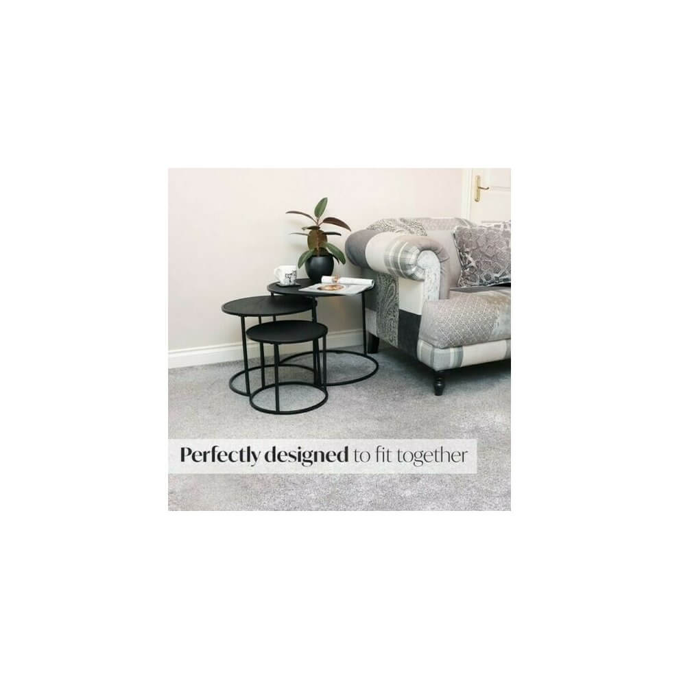 Set Of 3Round Nesting Table Easy to Assemble Perfect for small Space - DIVCHI