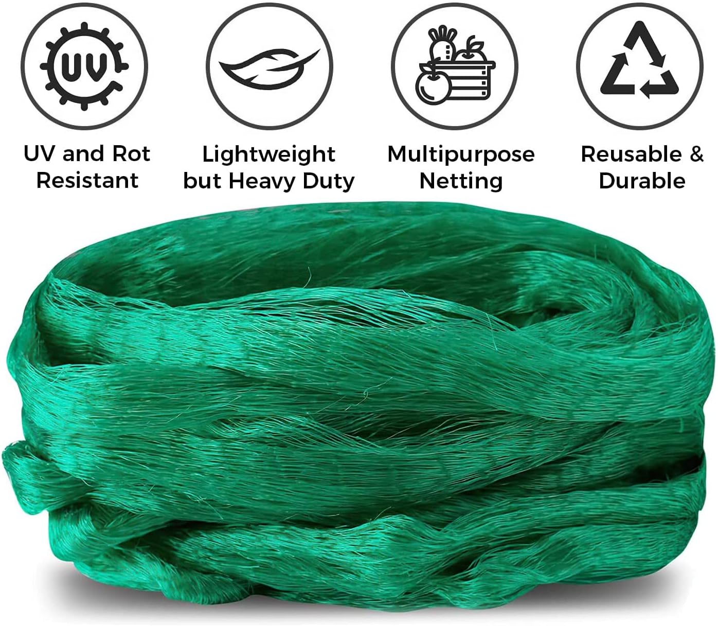 DIVCHI Garden Netting Kit 4M x 5M Heavy Duty Woven Mesh Reusable Bird Netting Protect Plants Fruits Trees Strong Against Animals Anti Bird & Deer Fencing Protection Green - DIVCHI