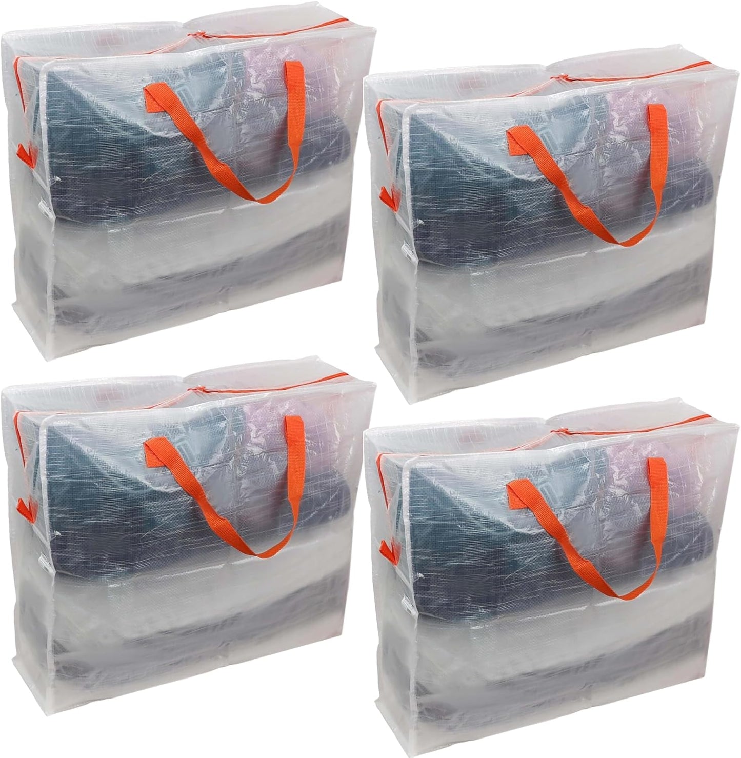 DIVCHI 4 Pack Storage Bags Packing Organizer with Zips And Handles Moving Bags For Moving Clothes Bedding Duvet Toys, Under Bed, Laundry Storage Packing Boxes