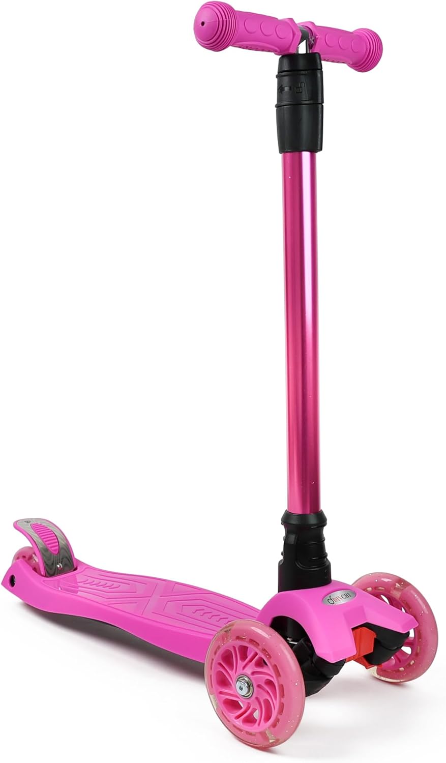 Scooter For Kids 3 Wheel Scooter For Girls & Boys, Kick Scooter With 4 Adjustable Height, Lean To Steer, Light Up Wheels Push Scooter For Children - DIVCHI