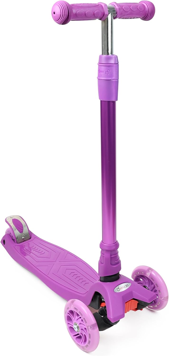 Scooter For Kids 3 Wheel Scooter For Girls & Boys, Kick Scooter With 4 Adjustable Height, Lean To Steer, Light Up Wheels Push Scooter For Children - DIVCHI