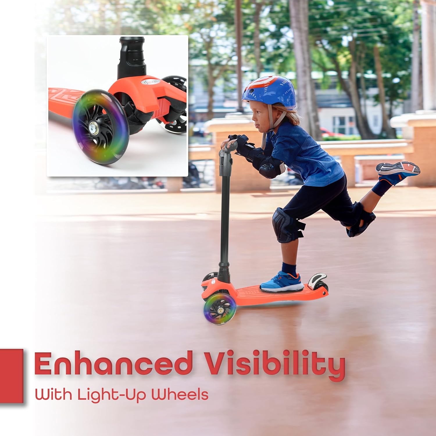 Scooter For Kids 3 Wheel Scooter For Girls & Boys, Kick Scooter With 4 Adjustable Height, Lean To Steer, Light Up Wheels Push Scooter For Children - DIVCHI