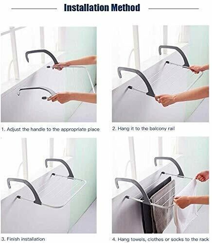 5 Bar Radiator Airer Adjustable Portable Foldable For Indoor Clothes Laundry Dryer - DIVCHI