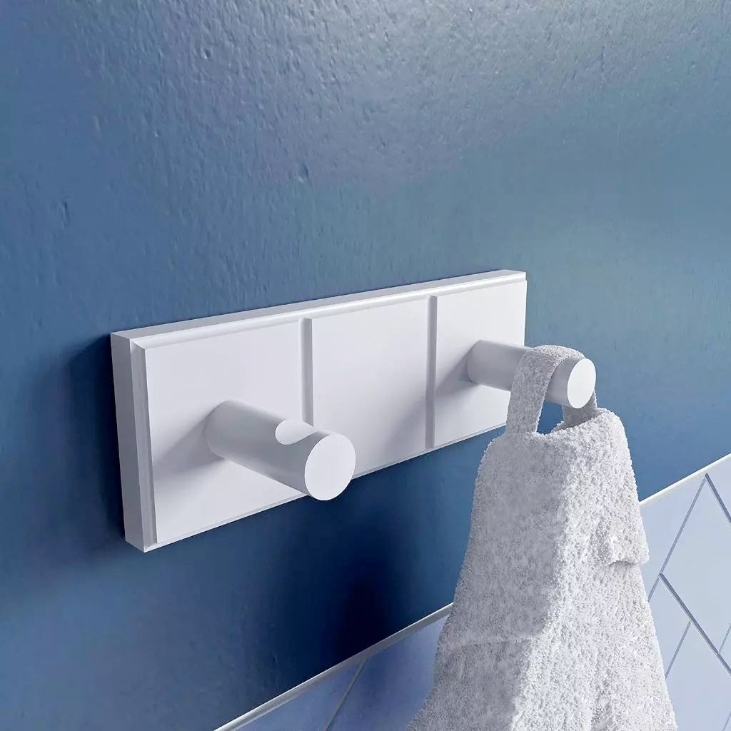 Portland Robe Hook White Wall Mounted Easy to Install - DIVCHI