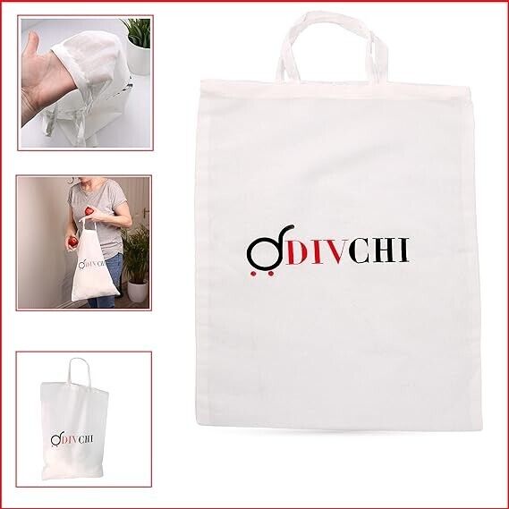 10 Pack Roto Cotton Shopping Tote Bag Reusable Natural Bag - DIVCHI