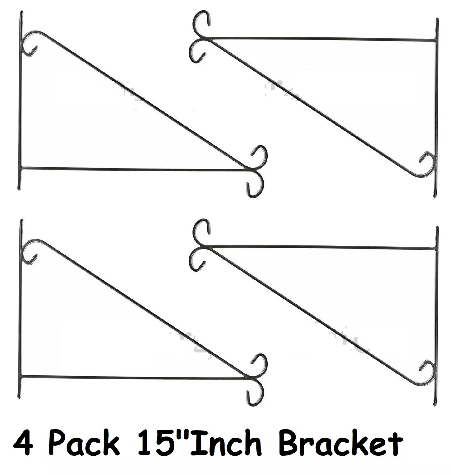 15" Wall Bracket Black Perfect To Hang Flower Pots & Lantons - DIVCHI