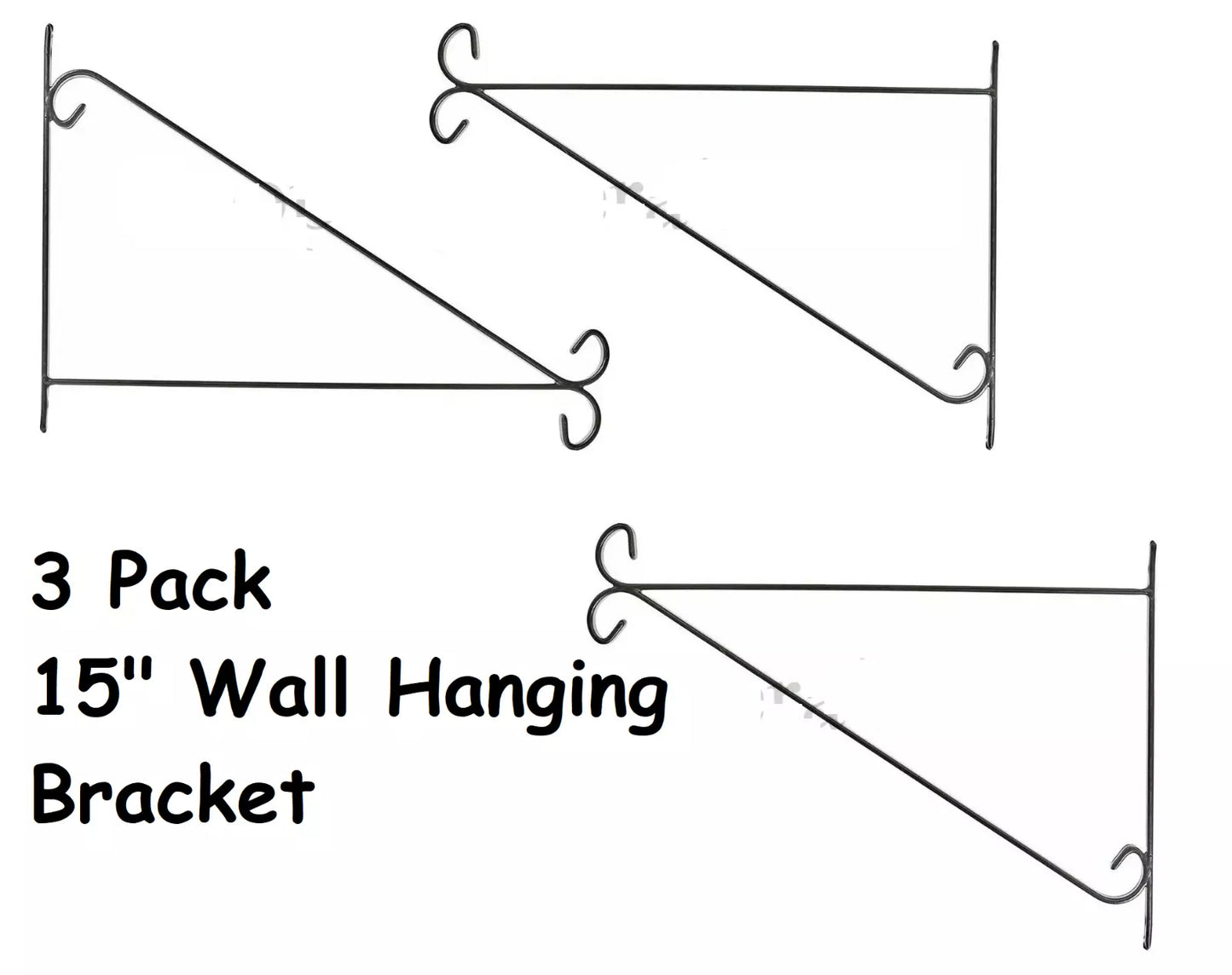15" Wall Bracket Black Perfect To Hang Flower Pots & Lantons - DIVCHI