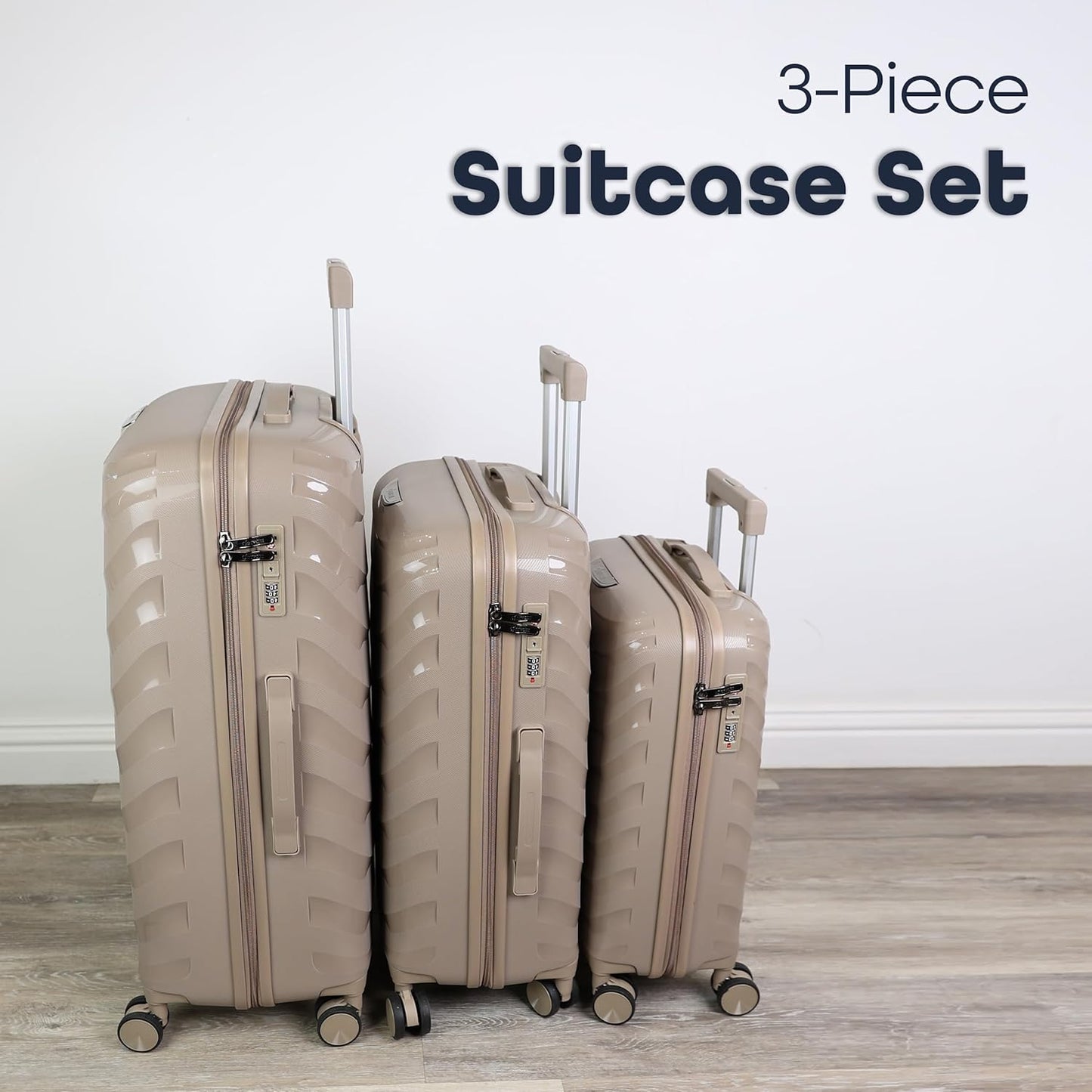 DIVCHI Luggage Sets 3 Piece Hard Shell Expandable Suitcases Lightweight Travel Trolley Suitcase with Spinner Wheels TSA Lock Telescopic Handle - DIVCHI