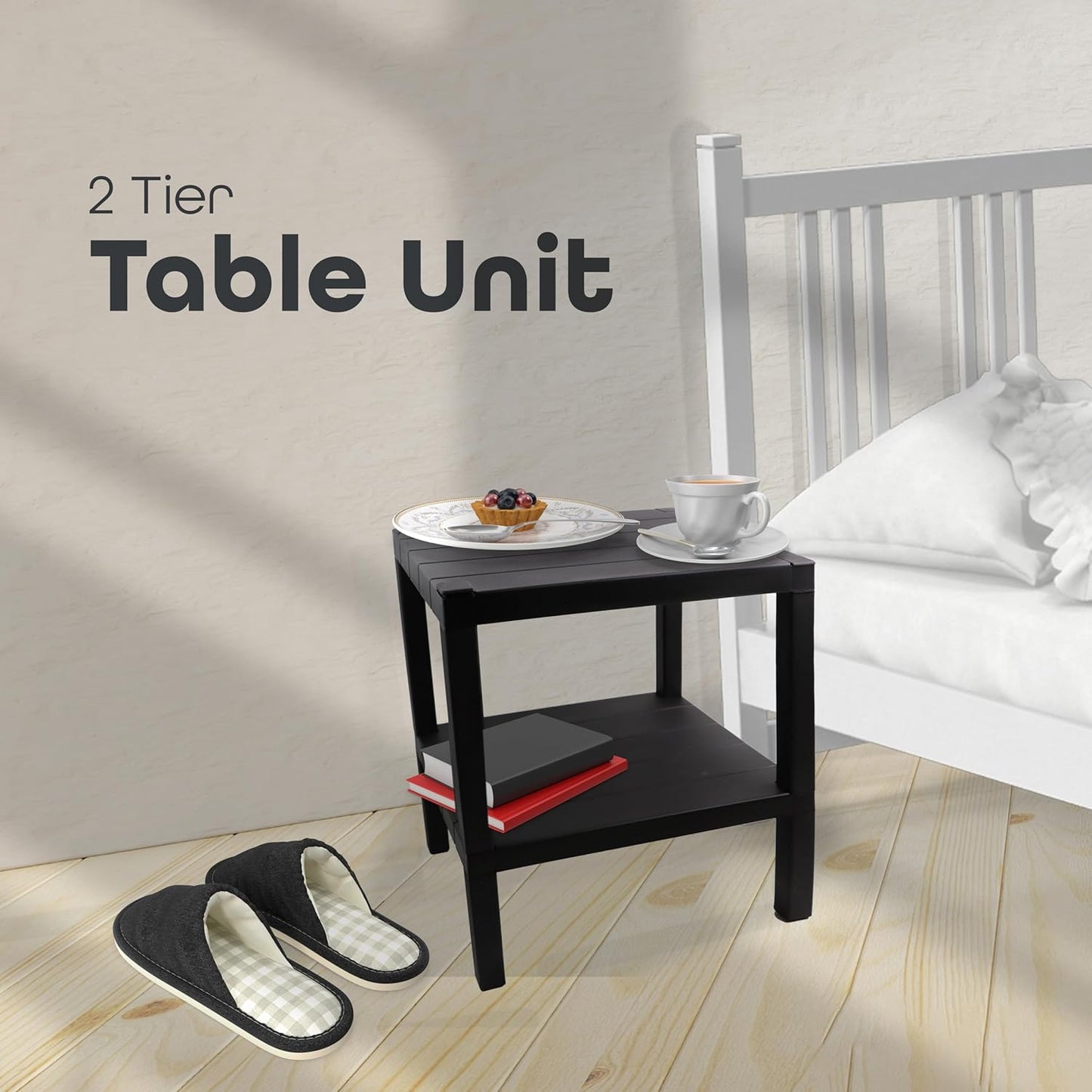 Side Tables Storage Coffee Bedside Table Perfect for Small Narrow Space - DIVCHI
