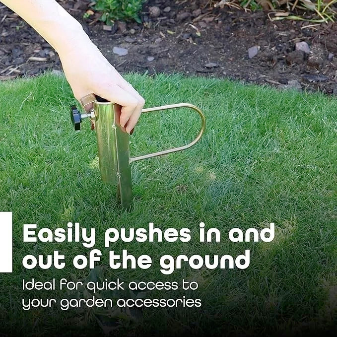 Soil Spike Copper Rotary Ground Parasol Stand Perfect Outdoor Base for Garden - DIVCHI