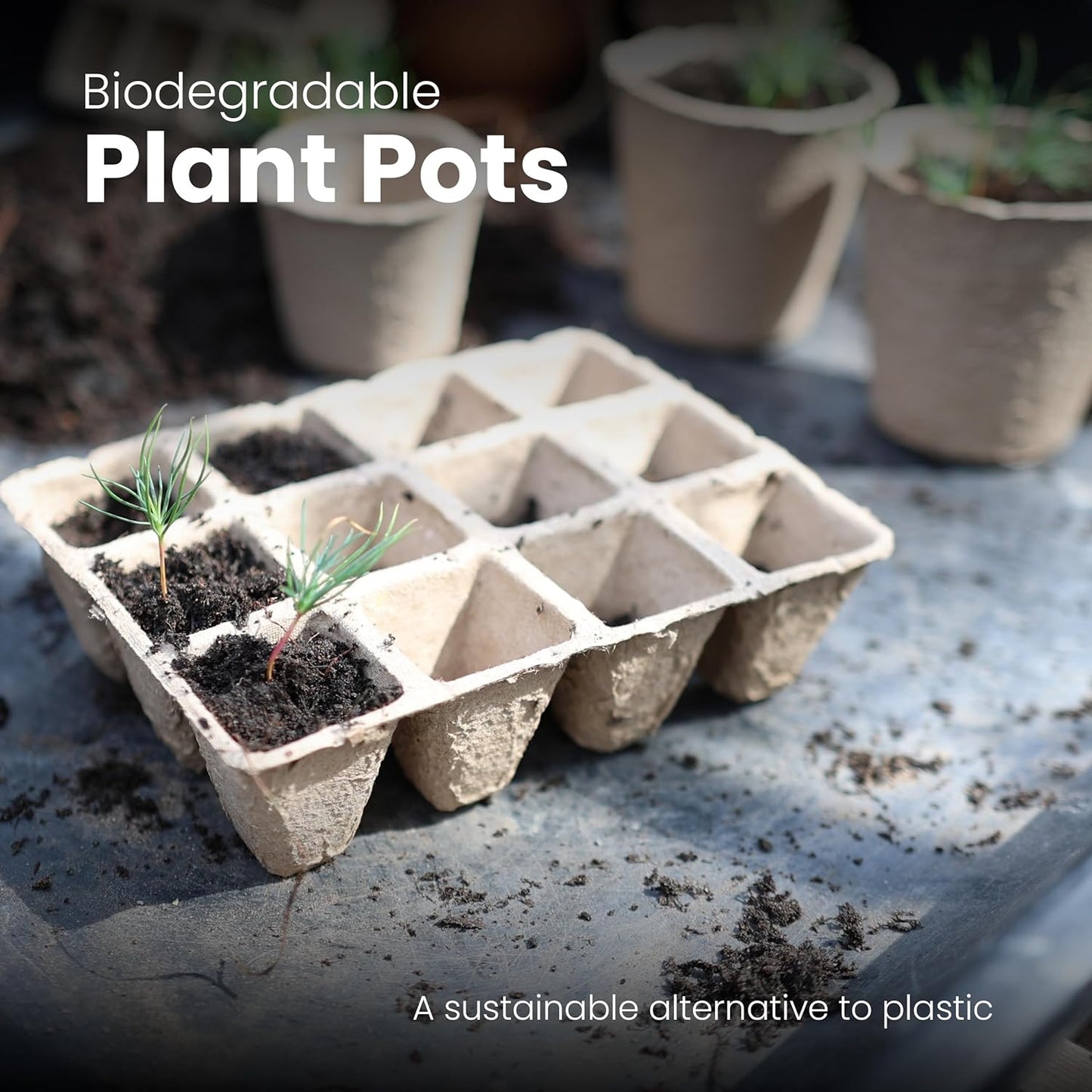 DIVCHI Seedling Trays Seed Trays Biodegradable Seedling Pots And Trays Plant Pots Seedling Germination Trays Planting Tray Kit For Indoor Outdoor - DIVCHI