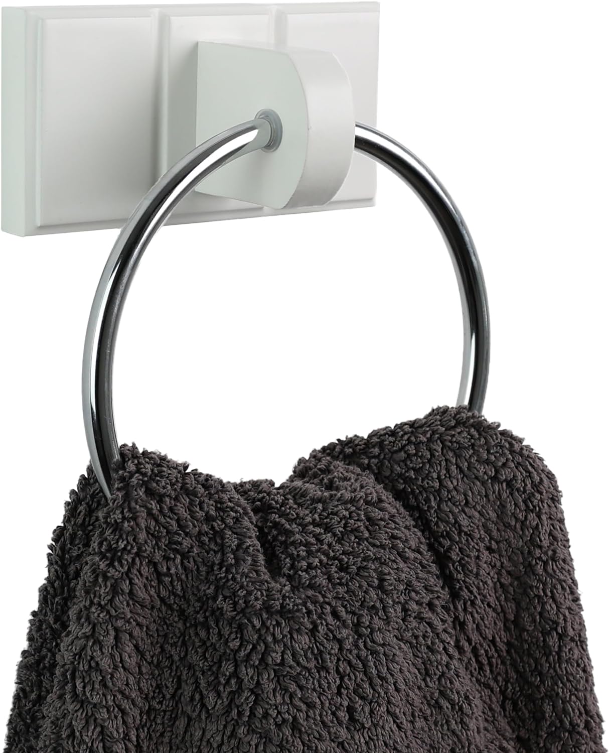 Towel Holder Black Chrome Plated Towel Rail Bath Towel Ring Wall Mounted For Kitchen Bathrooms Hand Towel Ring Accessories - DIVCHI