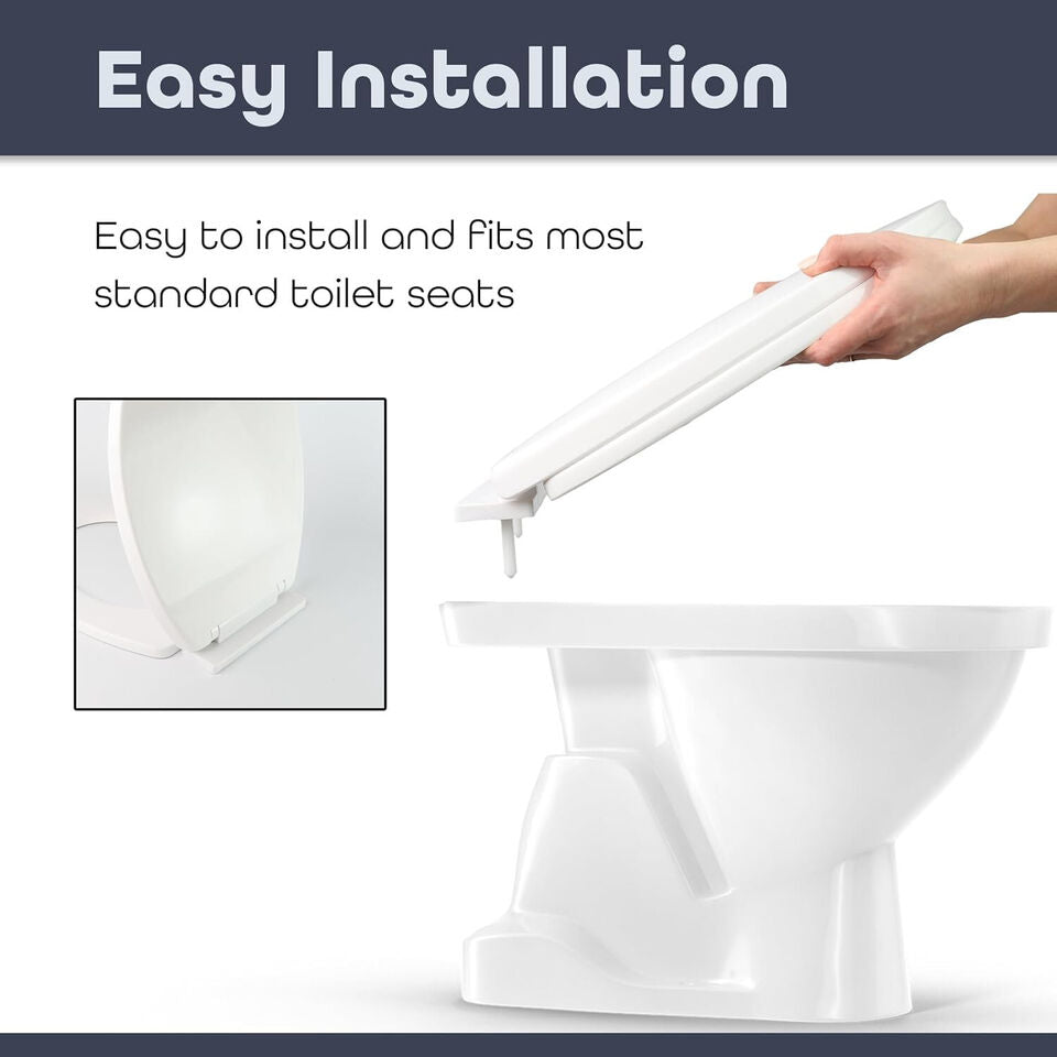 White Soft Close Toilet Seat Oval Shape Easy to Install Fixtures included