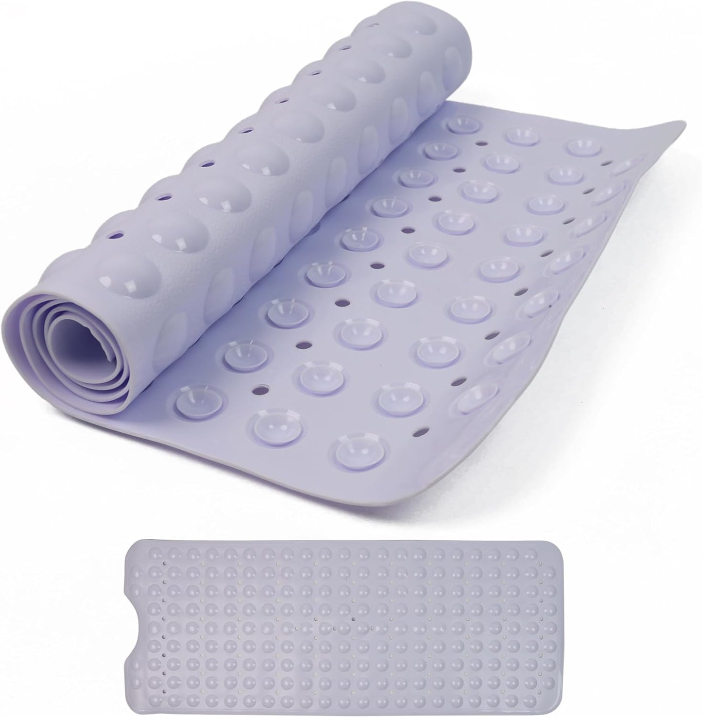 100 x 40 cm Shower Bath Mat Non Slip Anti Mould & Mildew With Strong Suction Cups Grip And Drain Holes - DIVCHI
