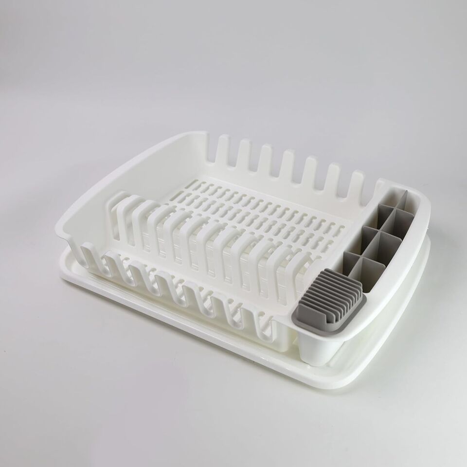 Plastic Dish Drying Rack Sink Drainer Cutlery Cup Utensil Holder For Kitchen - DIVCHI