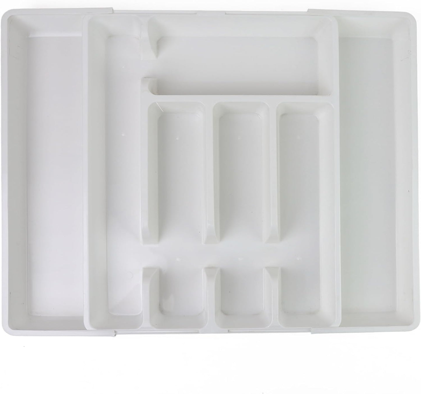 DIVCHI Cutlery Drawer Organiser Expandable Utensil Tray for Kitchen, Adjustable Silverware and Flatware Holder, Compact Plastic Storage for Spoons Forks Knives, Large - DIVCHI