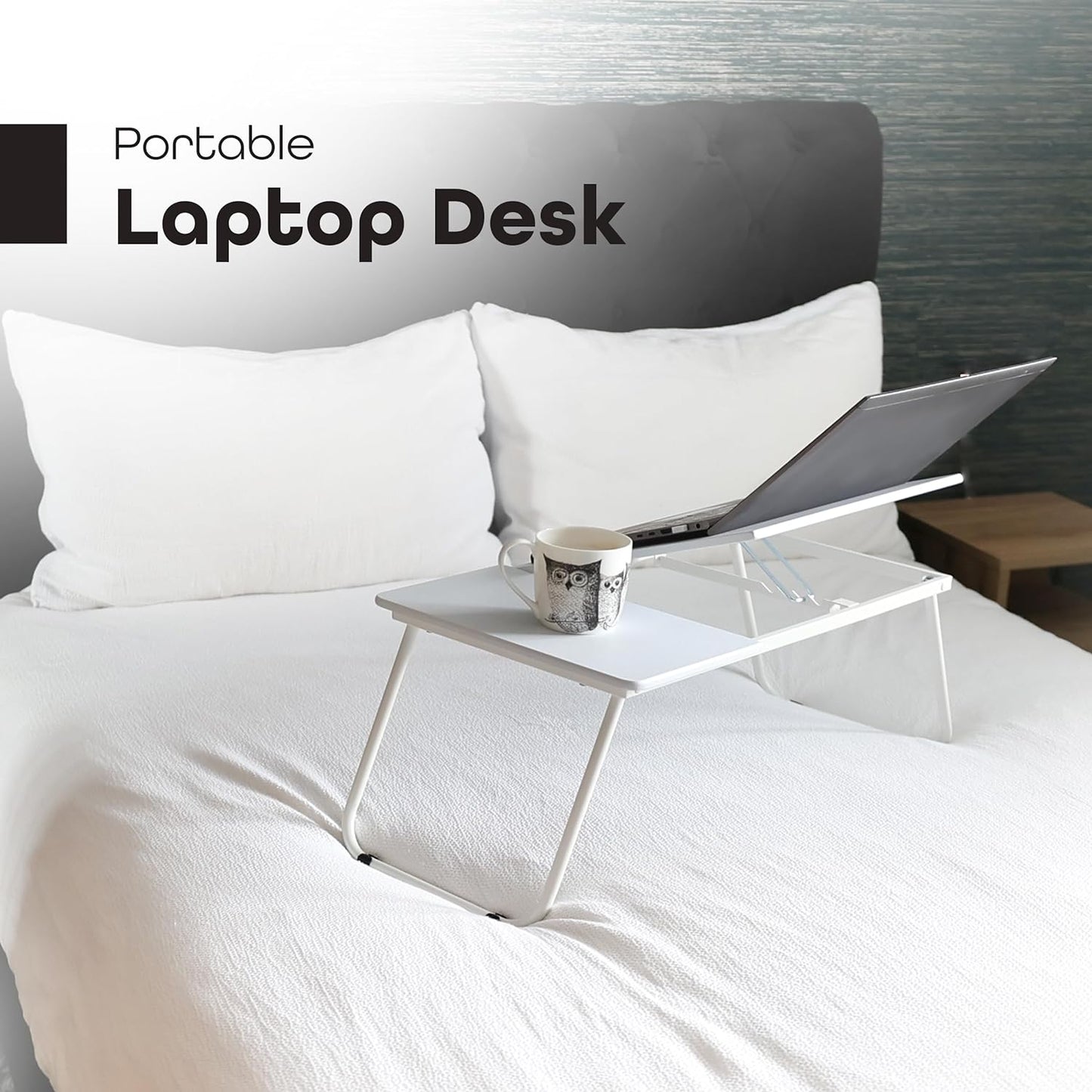 Foldable Laptop Desk Table With Foldable Legs, Reading Holder Notebook Stand Breakfast Bed Tray Book Holder For Sofa, Bed, Terrace, Balcony - DIVCHI