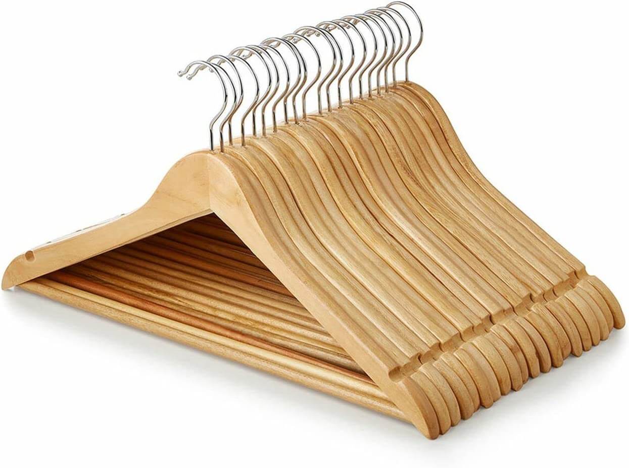 Strong Wooden Coat Hangers | Non Slip Coat Hangers Uk - DIVCHI