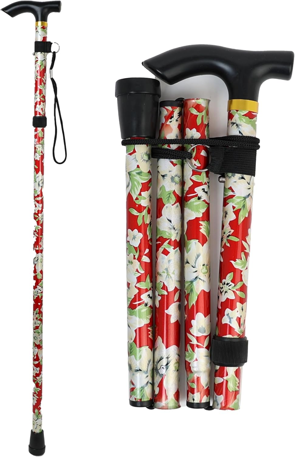 DIVCHI Folding Walking Sticks, Adjustable Height And Portable Collapsible Balancing Ladies Walking Aid, Travel Walking Cane for Women & Men Elderly Adults & Disabled - DIVCHI