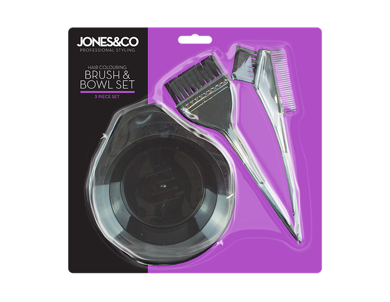 Hair Dye Coloring Bleach Bowl Comb Brushes Tint Kit Set - 3pcs - DIVCHI