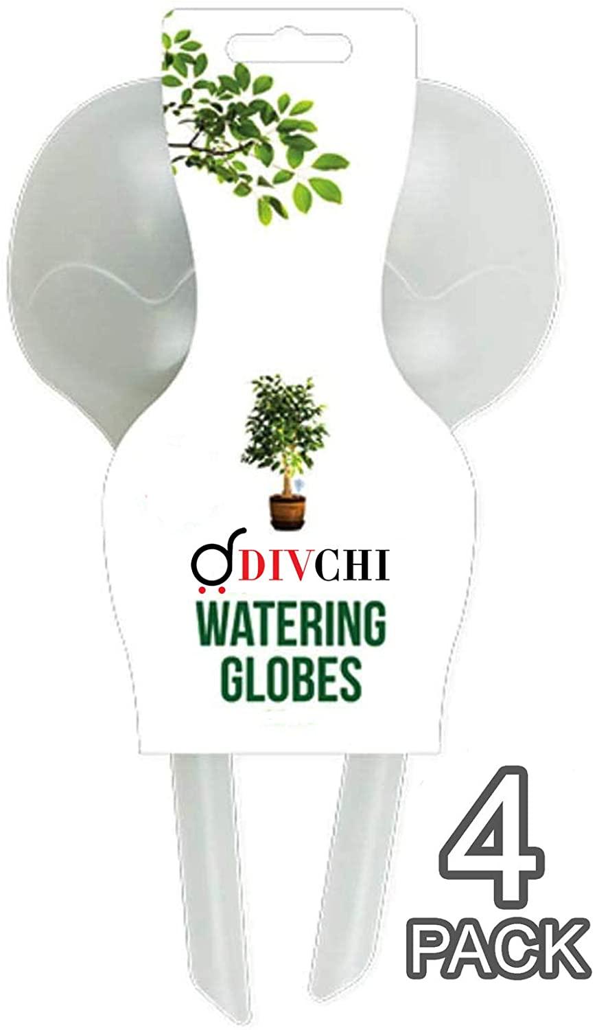 DIVCHI Self Watering Globes, Green Life Pack of 4 Aqua Globes Small Plant Flower Automatic Self Watering PVC Bulbs Ball Garden Waterer Device Set - DIVCHI