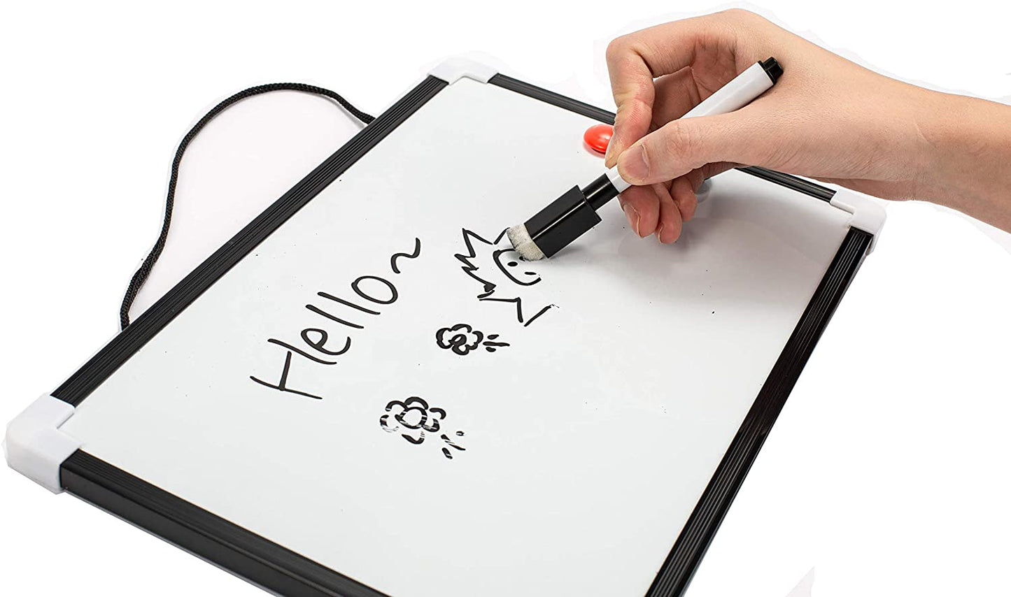 DIVCHI A4 Dry Wipe Magnetic Whiteboard Mini Office Notice Memo White Board Pen and Eraser