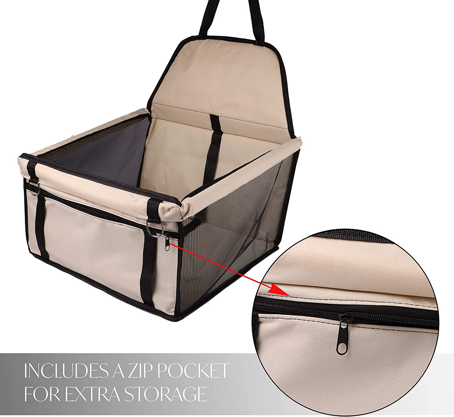 DIVCHI Pet Car Booster Seat for Travel Carrier Cage, Portable and Breathable Bag with Seat Belt, Puppy Carrier Safety Stable Folding Soft Washable Travel Bags for Dogs Cats - DIVCHI