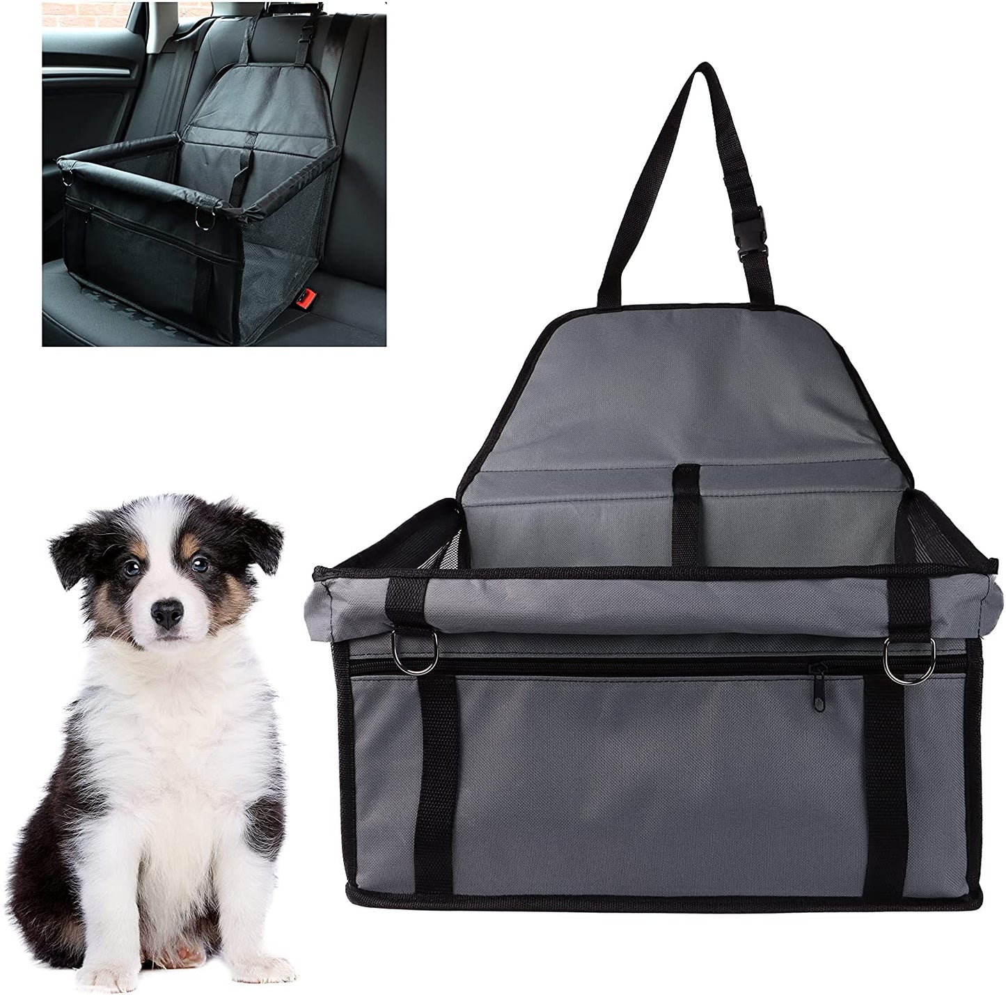 DIVCHI Pet Car Booster Seat for Travel Carrier Cage, Portable and Breathable Bag with Seat Belt, Puppy Carrier Safety Stable Folding Soft Washable Travel Bags for Dogs Cats - DIVCHI