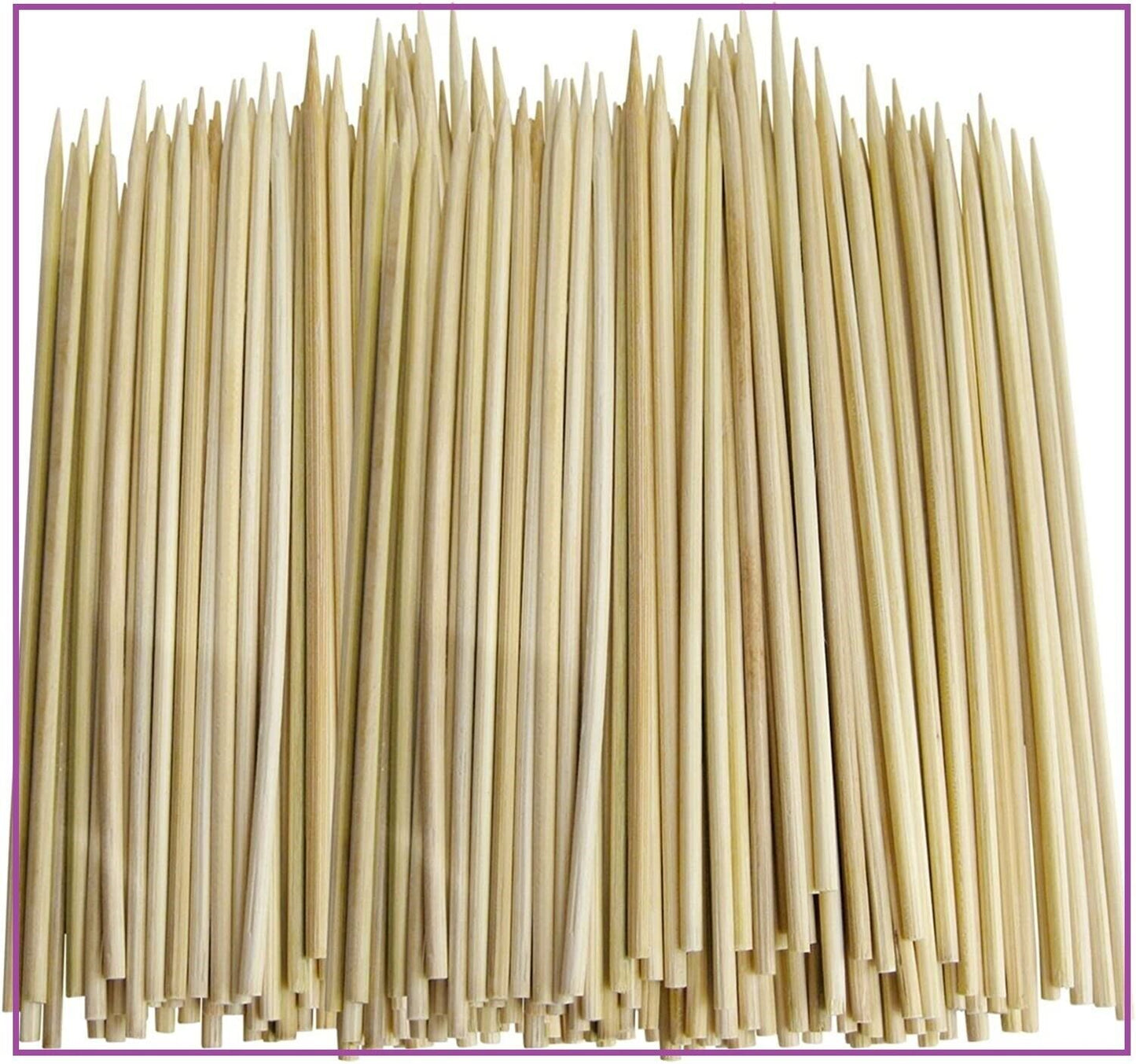 100 Carded Skewers In Bamboo Size (250mm) - DIVCHI