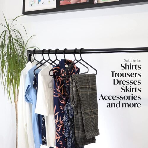 Adult Plastic Coat Hangers Black Heavy Duty Perfect for Trousers , Tshirts & Many other cloths - DIVCHI