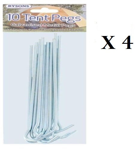 Metal Tent Pegs For Camping Gazebo Ground Sheet New Galvanized 10x20x30x40x50x100 - DIVCHI