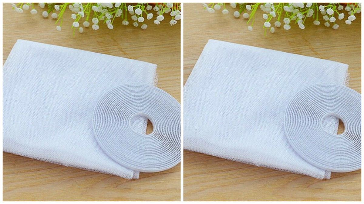 DIVCHI 2 Packs Window Insect Screen Net Mesh Kit 130X150cm (Approach 51x59 Inches) White - DIVCHI