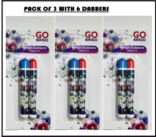 BINGO DABBERS MULTICOLOURED DABBERS DOT PENS NON GRIP PACK OF (1,2,3,4,5,6) - DIVCHI