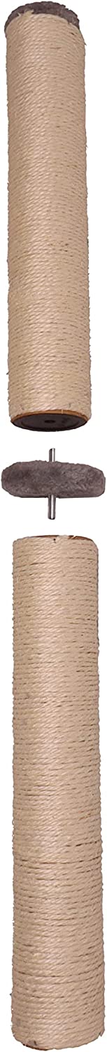 31" Inch Tall Big Cat Scratching Post 80 cm, Natural Sisal Pole and Carpet Covered Heavy Base, Vertical Full Scratcher,Platinum Grey - DIVCHI