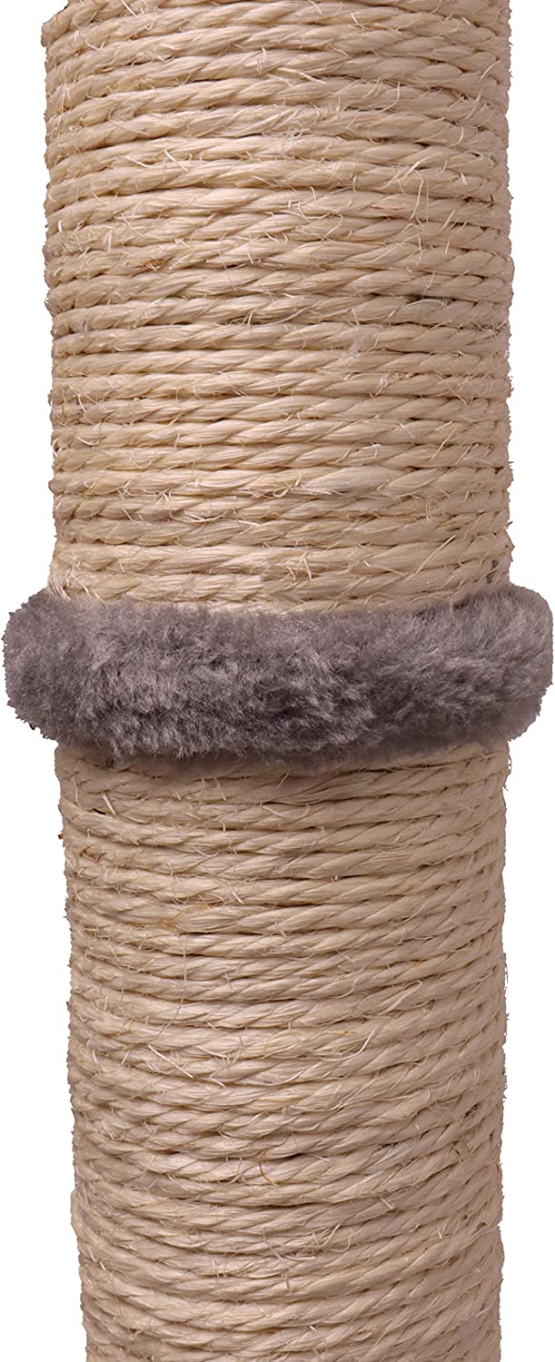 31" Inch Tall Big Cat Scratching Post 80 cm, Natural Sisal Pole and Carpet Covered Heavy Base, Vertical Full Scratcher,Platinum Grey - DIVCHI
