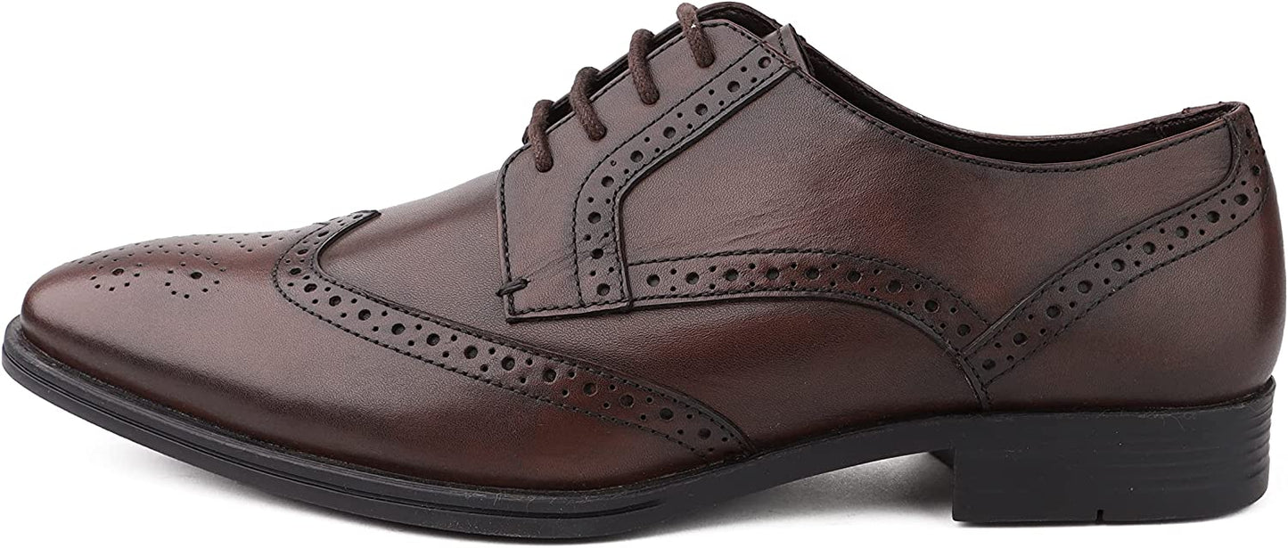 Classic Oxford Dress Shoes for Men Business Formal Brogues Derby Lace Up Shoes - DIVCHI