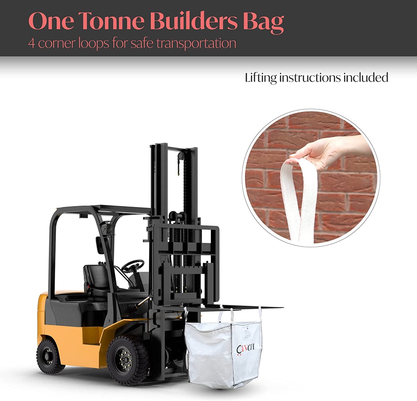 BULK BUILDERS & JUMBO BAGS FOR STORAGE JUMBO BAGS GARDEN RUBBLE SACK (1 TON) - DIVCHI