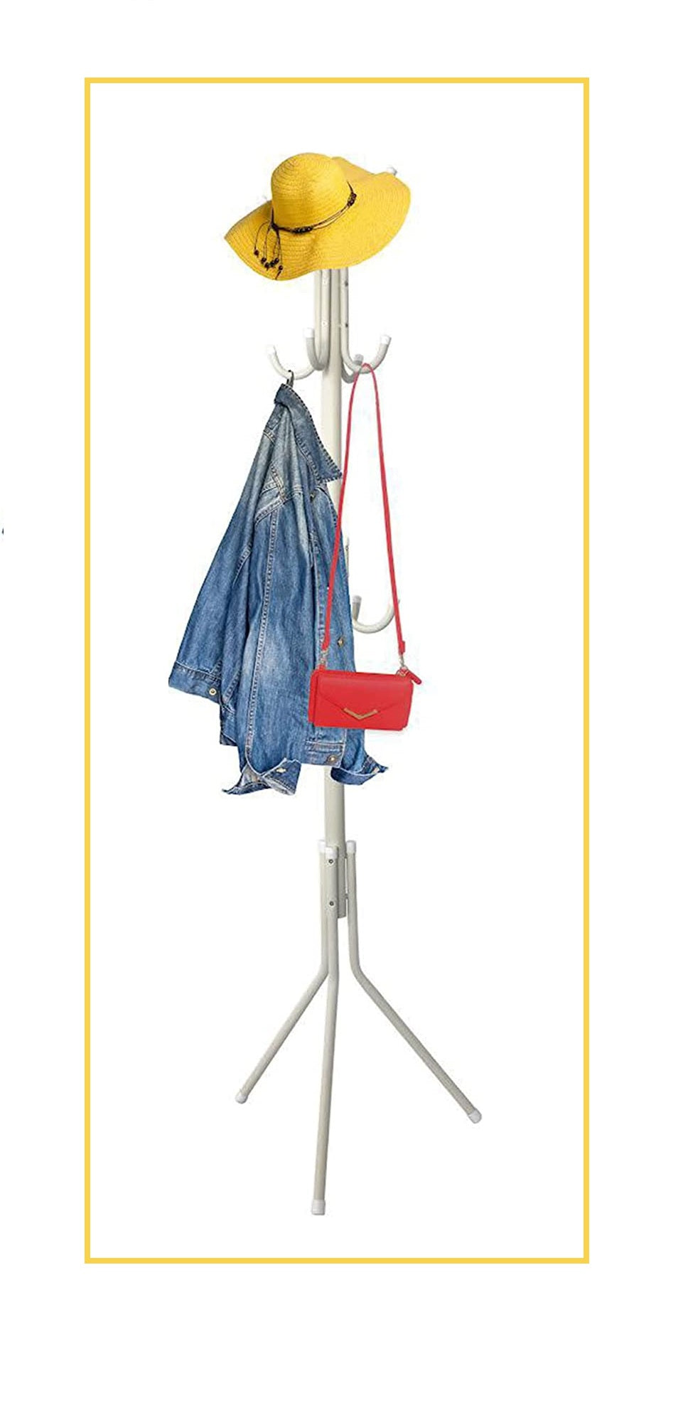 12Hooks Coat Stand Clothes Rack Floor Standing Hanger for Jackets Umbrella Hat - DIVCHI