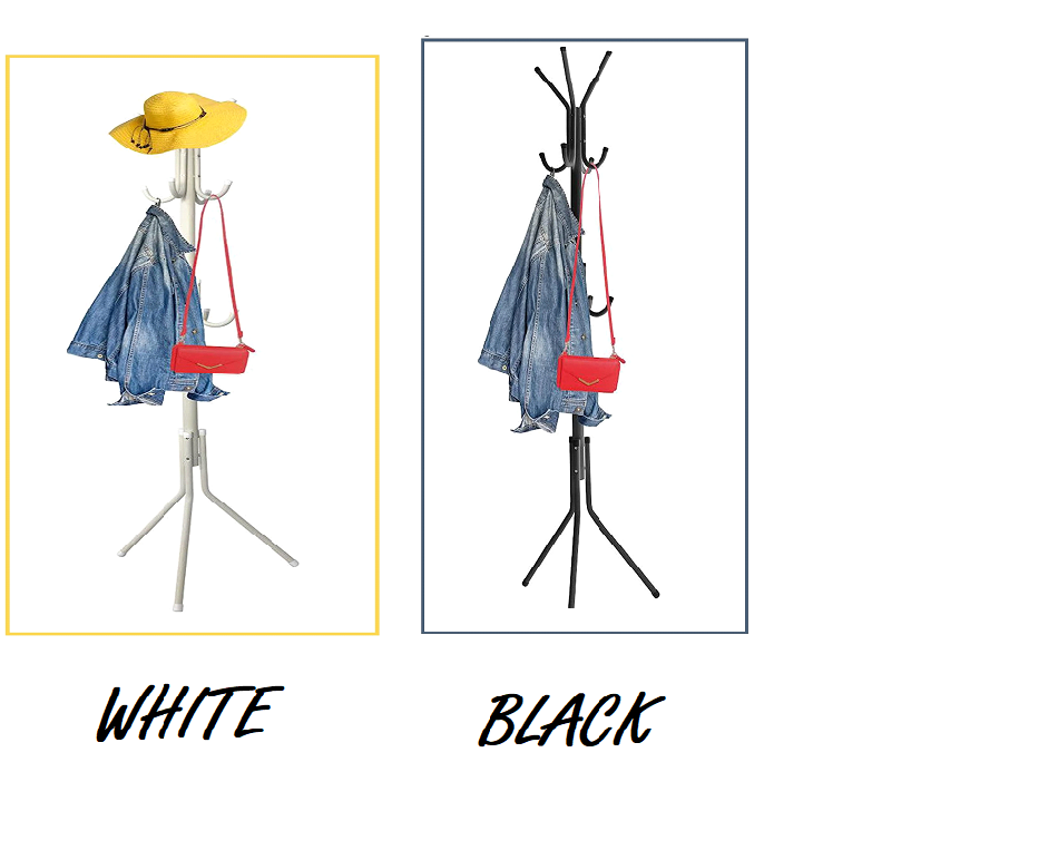 12Hooks Coat Stand Clothes Rack Floor Standing Hanger for Jackets Umbrella Hat - DIVCHI