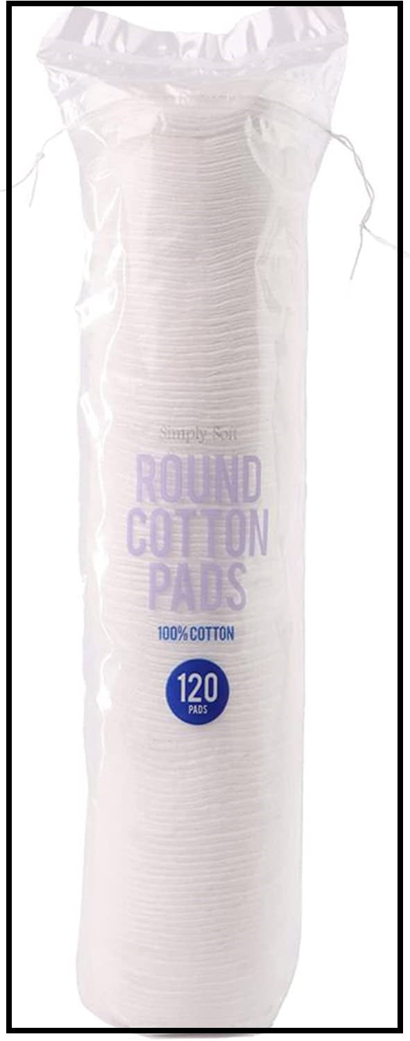 Round Cotton Pads - 120 Count (1 Packs of 120) Lint-Free 100% Pure Cotton - DIVCHI