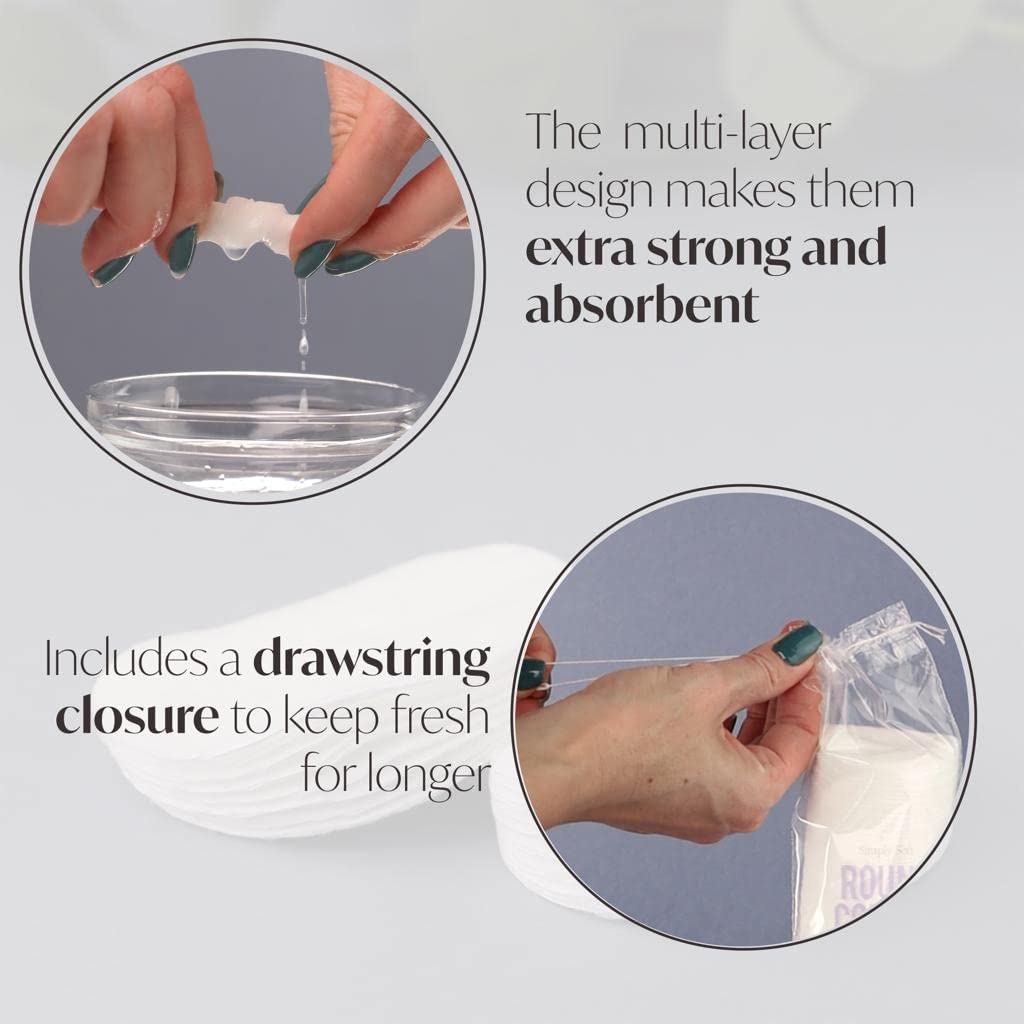 Round Cotton Pads - 120 Count (1 Packs of 120) Lint-Free 100% Pure Cotton - DIVCHI