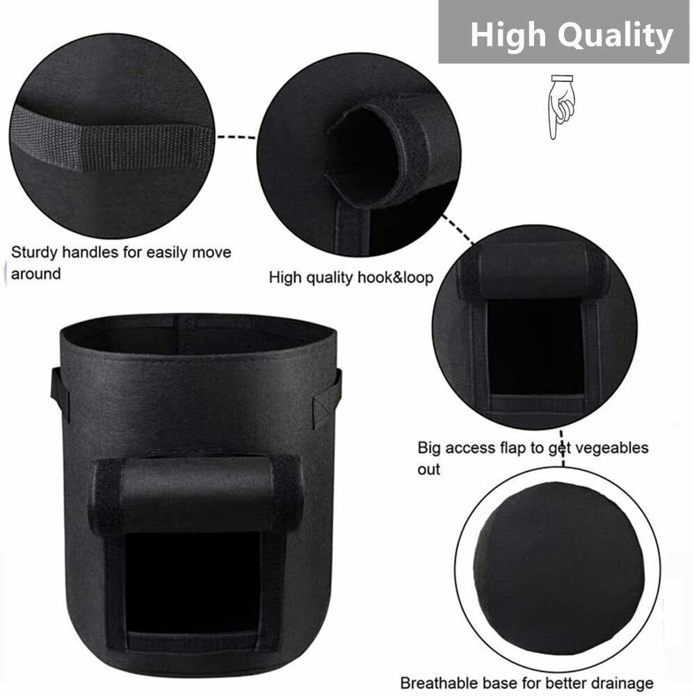 2X 10 Gallon Potato Grow Planter Bags Perfect for growing all types of vegetable - DIVCHI