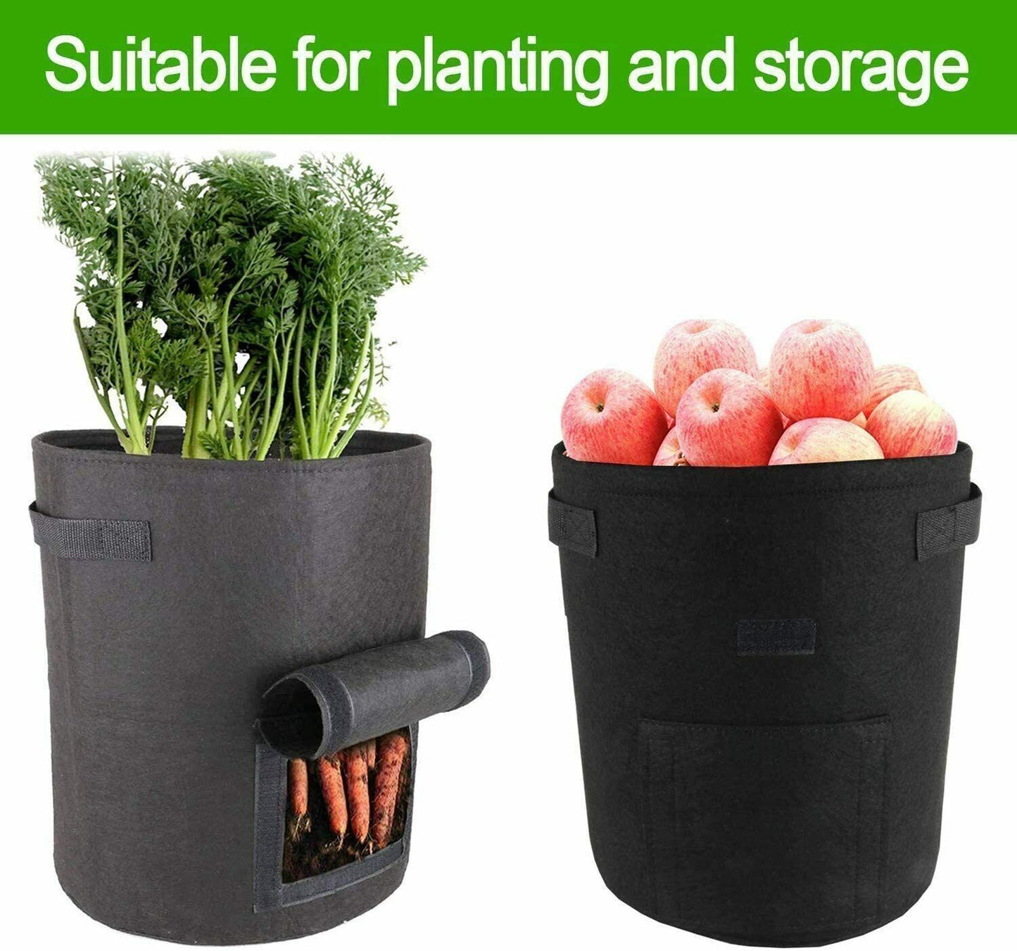2X 10 Gallon Potato Grow Planter Bags Perfect for growing all types of vegetable - DIVCHI