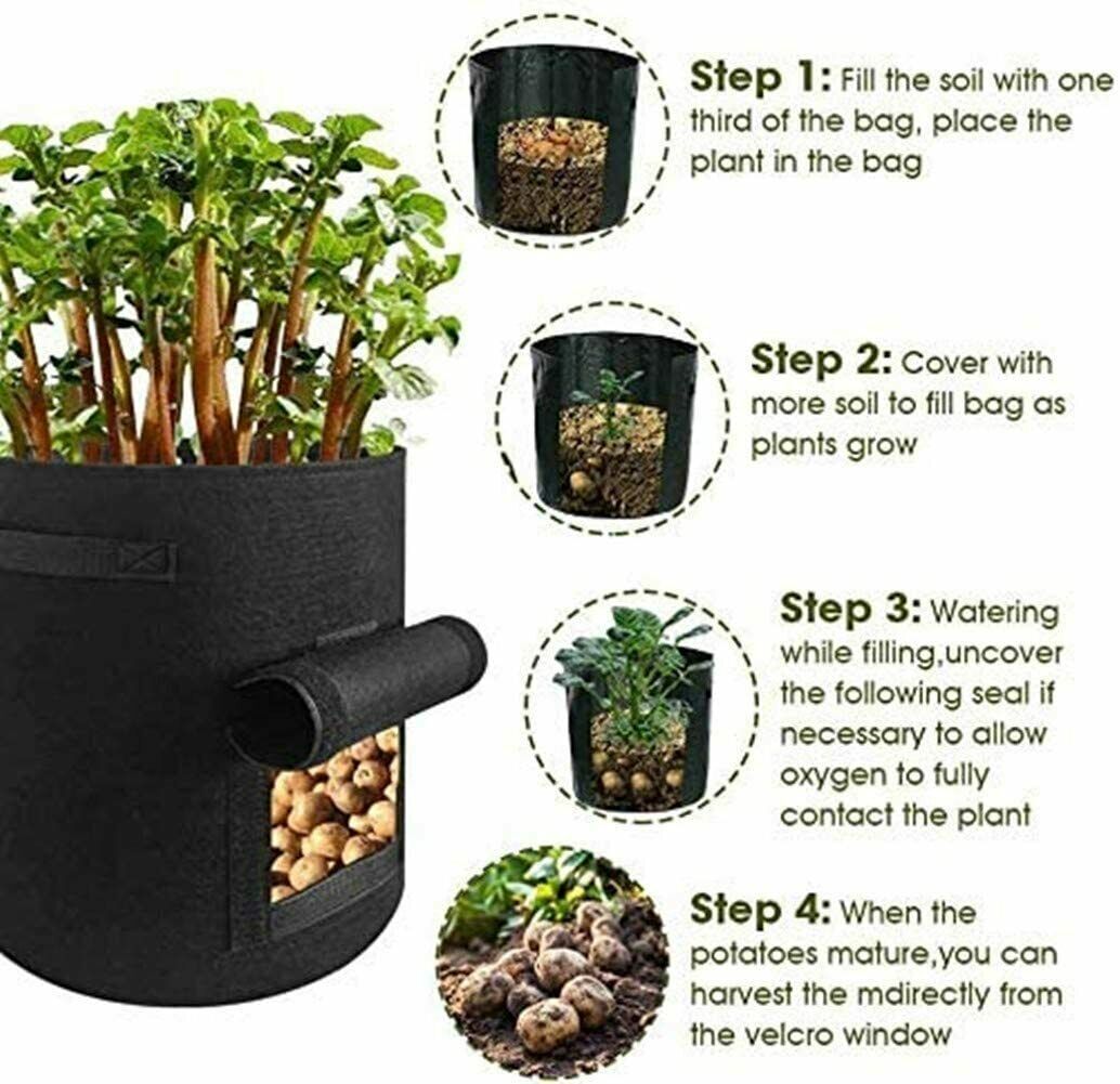 2X 10 Gallon Potato Grow Planter Bags Perfect for growing all types of vegetable - DIVCHI