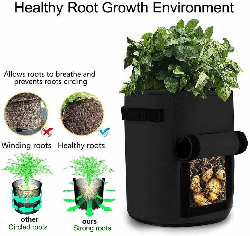 2X 10 Gallon Potato Grow Planter Bags Perfect for growing all types of vegetable - DIVCHI