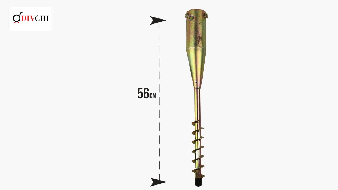DIVCHI Rust Resistant Heavy Duty Zinc Plated Steel Screw in Ground Spike for Rotary Washing Line Parasol Cloth Airer Stand Base